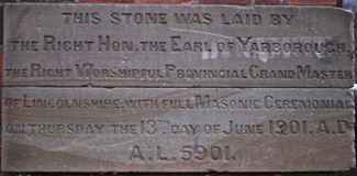 Photograph of foundation stone, Boston Road drill hall, Horncastle